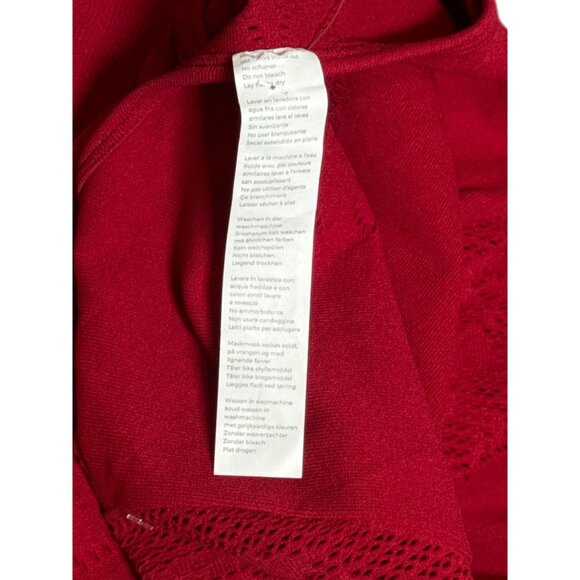 NEW Fabletics Size L Seamless Lace Long-Sleeve Cropped Top Bold Red Activewear - Picture 7 of 10